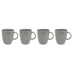 4Pk Non Slip Mug Set - Cool Grey