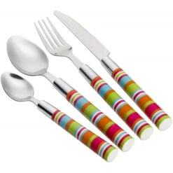 Flamefield Camper Smiles 16 Piece Stripe Cutlery Set