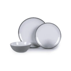 Kampa Fog Grey 12 Piece Melamine Set